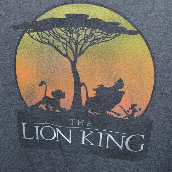 Disney Lion King Men's Size XXL Gray Timon Pumba & Simba Short- Sleeved T-Shirt - Picture 3 of 6